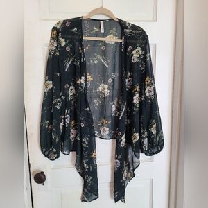Long sleeve, open front top
